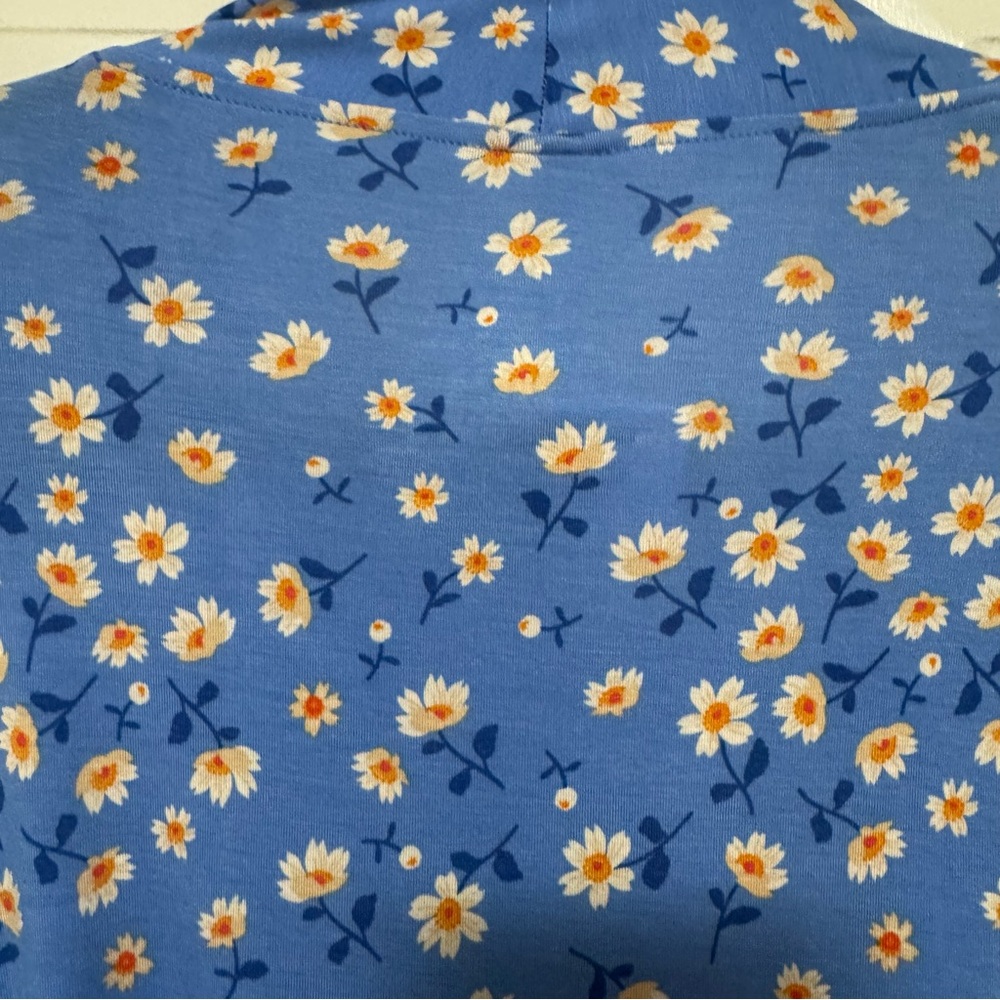 NWT Posh Peanut Robe Aqua Floral Blue Floral Size S/M - Picture 9 of 10